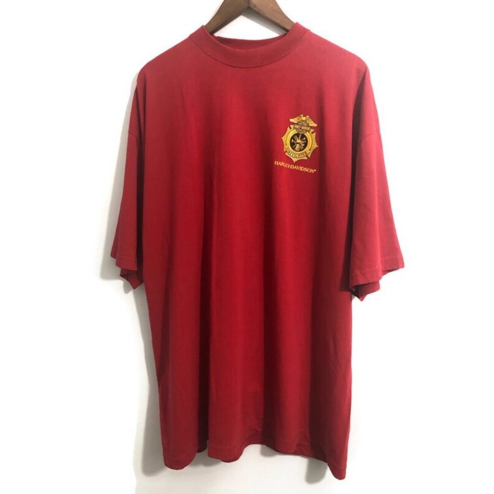 Harley Davidson Red Firefighters shirt size 3XL